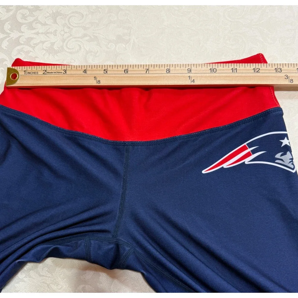 NFL Team Apparel New England Patriots Leggings Navy Red Women's Sporty Blokecore - Picture 6 of 11